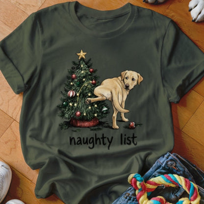 Naughty List Yellow Lab Shirt - The Pawsitive Initiative