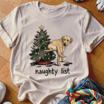 Naughty List Yellow Lab Shirt - The Pawsitive Initiative