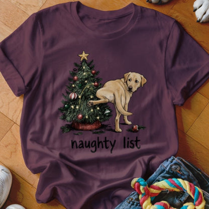 Naughty List Yellow Lab Shirt - The Pawsitive Initiative