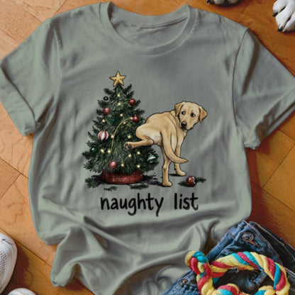 Naughty List Yellow Lab Shirt - The Pawsitive Initiative