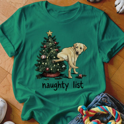 Naughty List Yellow Lab Shirt - The Pawsitive Initiative