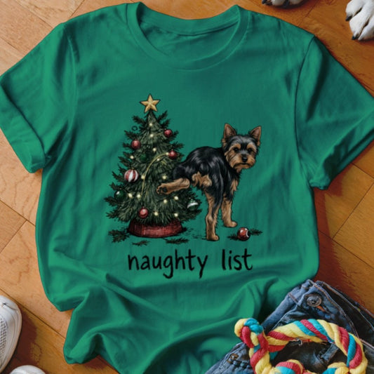 Naughty List Yorkie Shirt - The Pawsitive Initiative