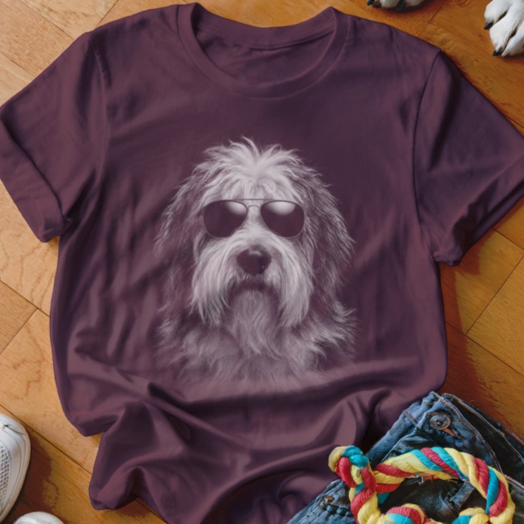 Old English Sheepdog in Aviators Shirt - The Pawsitive Initiative