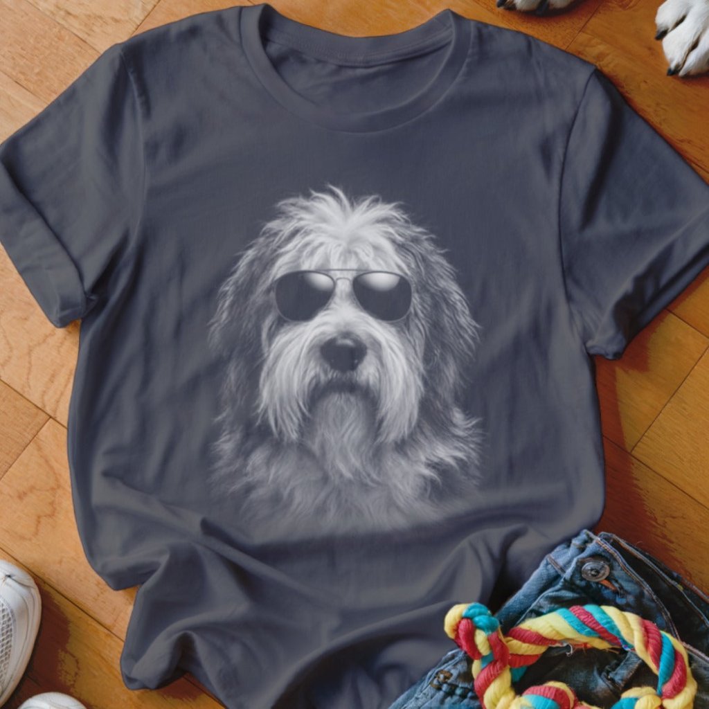 Old English Sheepdog in Aviators Shirt - The Pawsitive Initiative