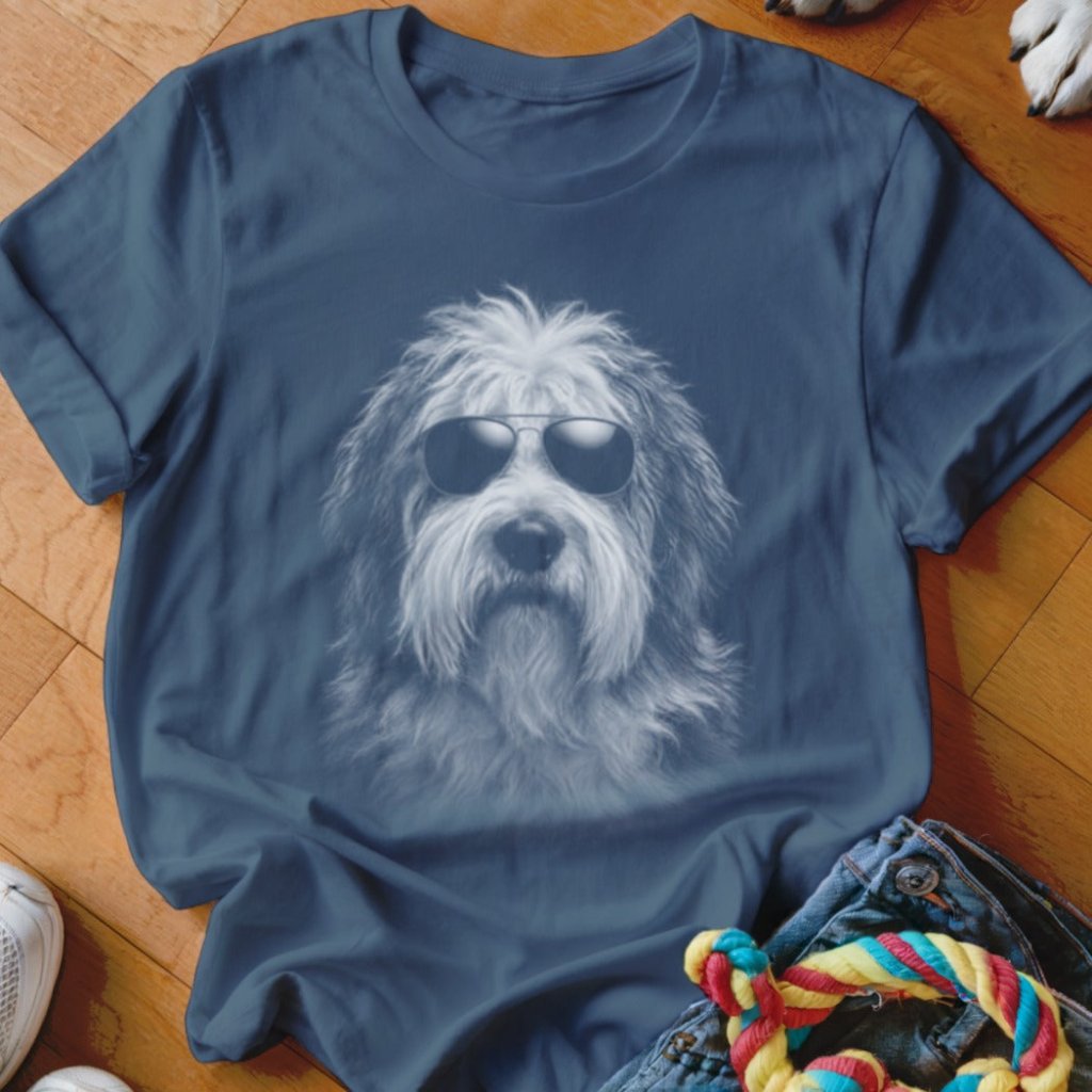 Old English Sheepdog in Aviators Shirt - The Pawsitive Initiative