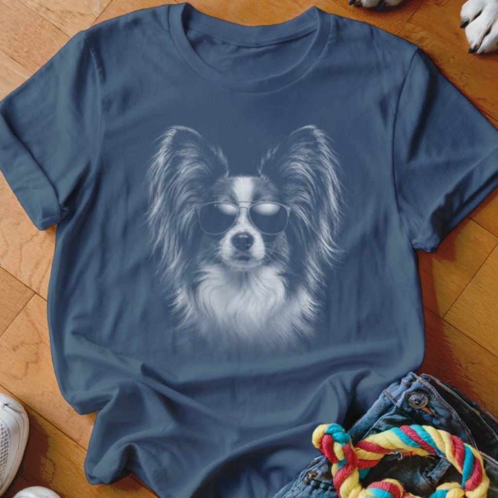 Papillon in Aviators Shirt - The Pawsitive Initiative