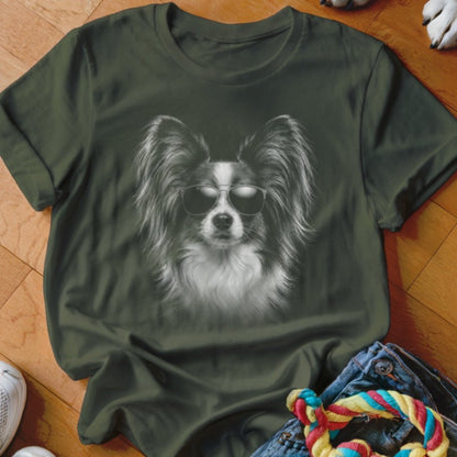Papillon in Aviators Shirt - The Pawsitive Initiative
