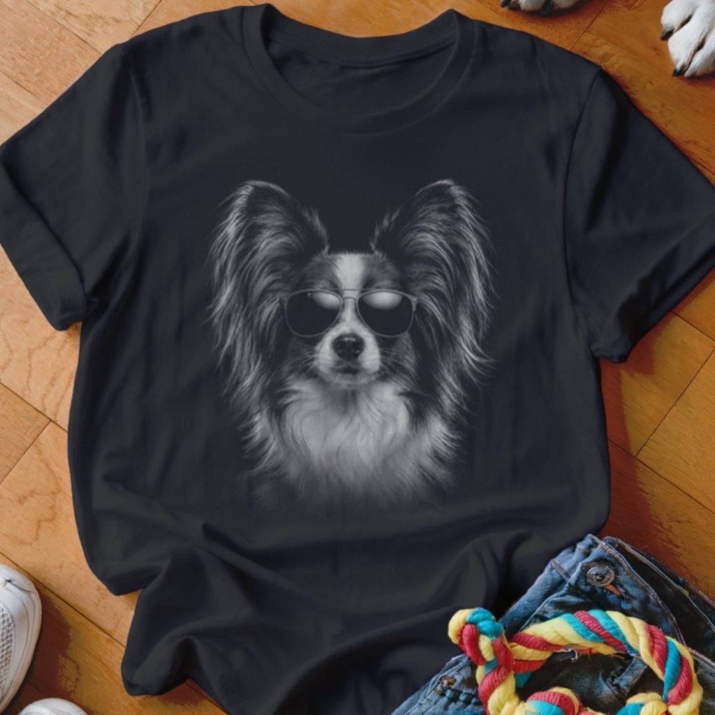 Papillon in Aviators Shirt - The Pawsitive Initiative