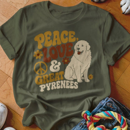 Peace, Love, and Great Pyrenees Shirt - The Pawsitive Initiative