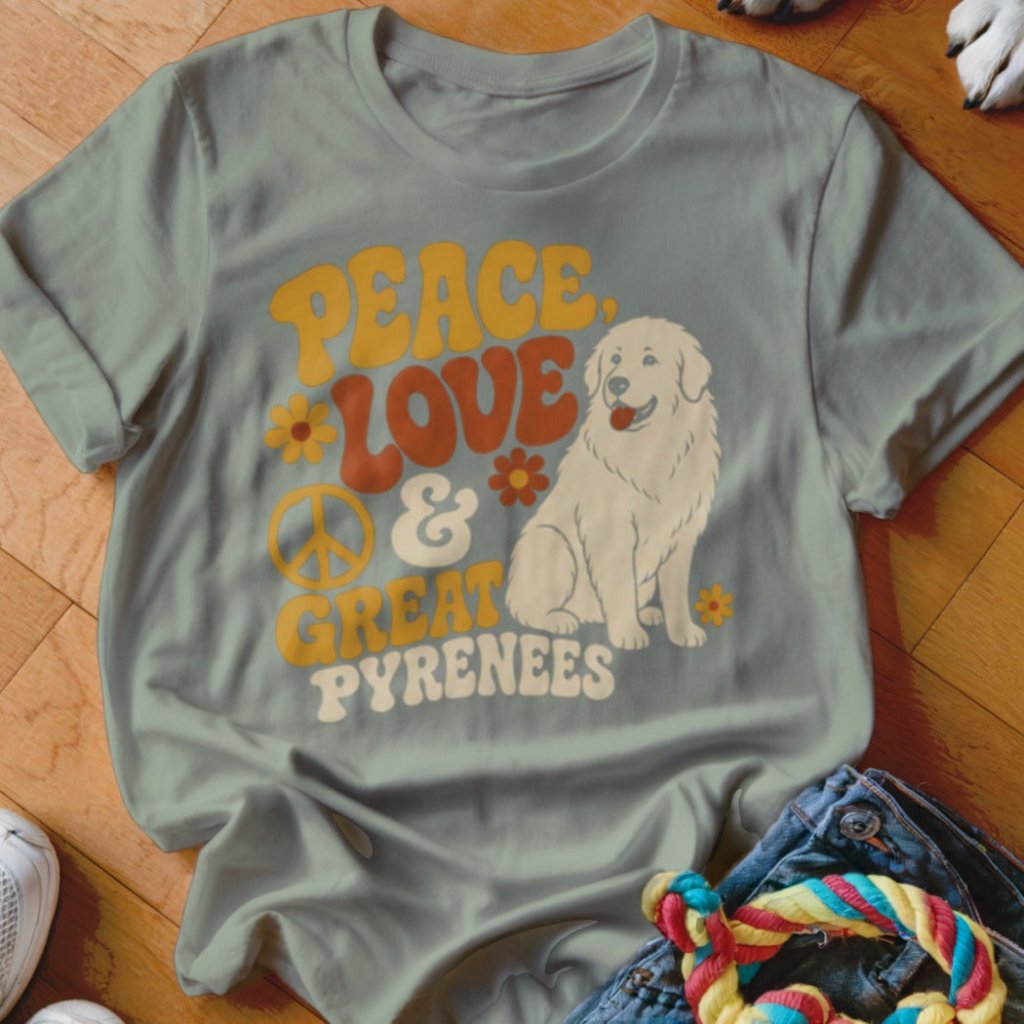 Peace, Love, and Great Pyrenees Shirt - The Pawsitive Initiative