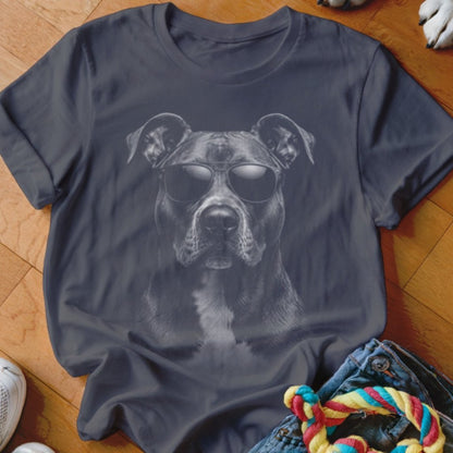 Pit Bull in Aviators Shirt - The Pawsitive Initiative