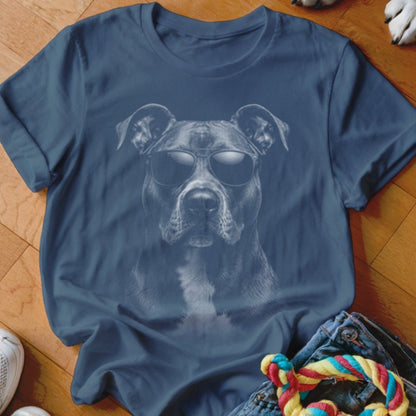 Pit Bull in Aviators Shirt - The Pawsitive Initiative