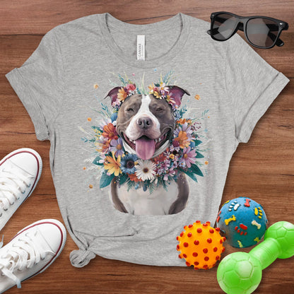 Pitbull Draped in Flowers - The Pawsitive Initiative