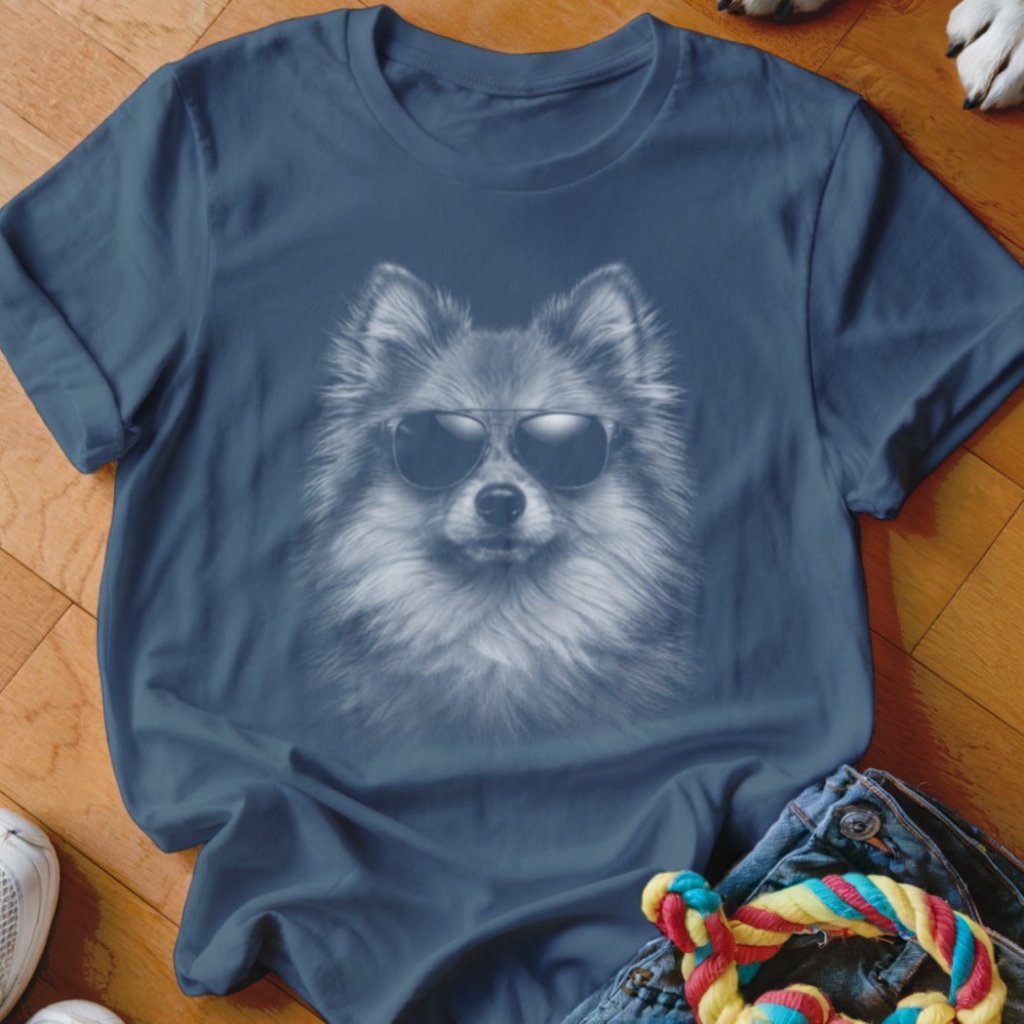 Pomeranian in Aviators Shirt - The Pawsitive Initiative