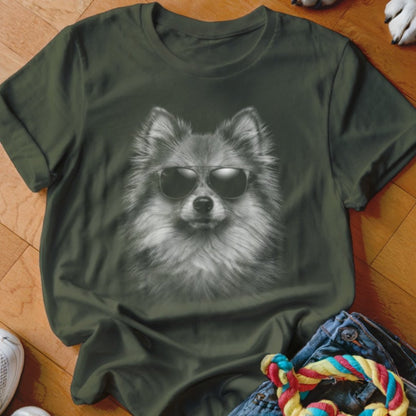 Pomeranian in Aviators Shirt - The Pawsitive Initiative