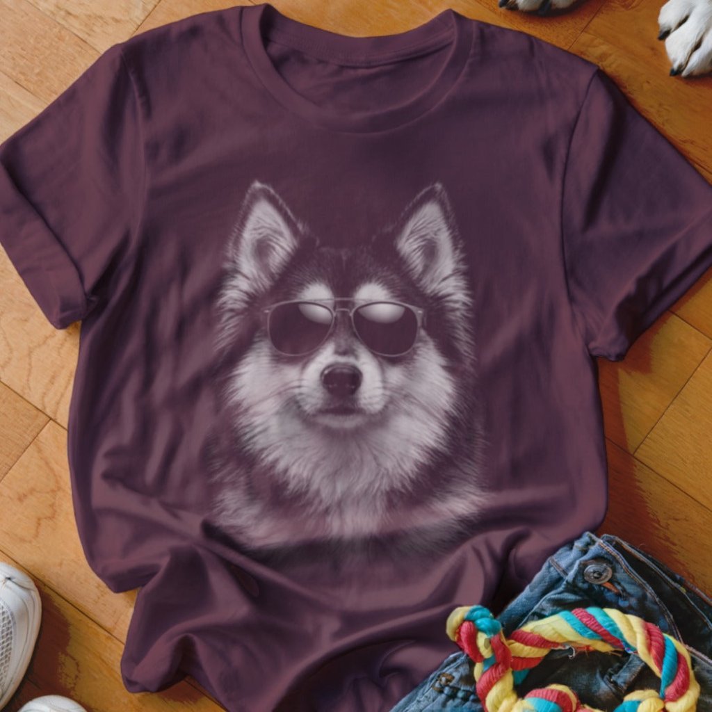 Pomsky in Aviators Shirt - The Pawsitive Initiative