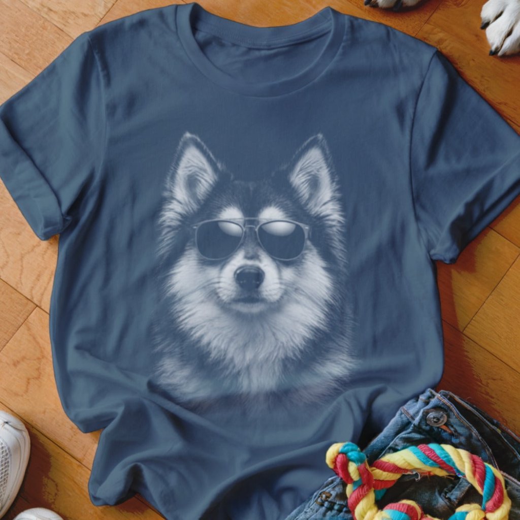 Pomsky in Aviators Shirt - The Pawsitive Initiative