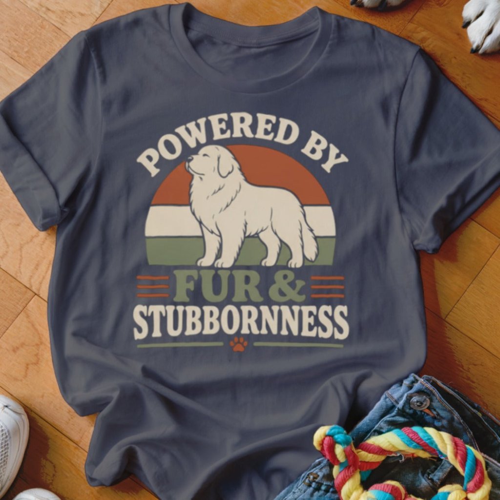 Powered by Fur & Stubbornness Shirt - The Pawsitive Initiative