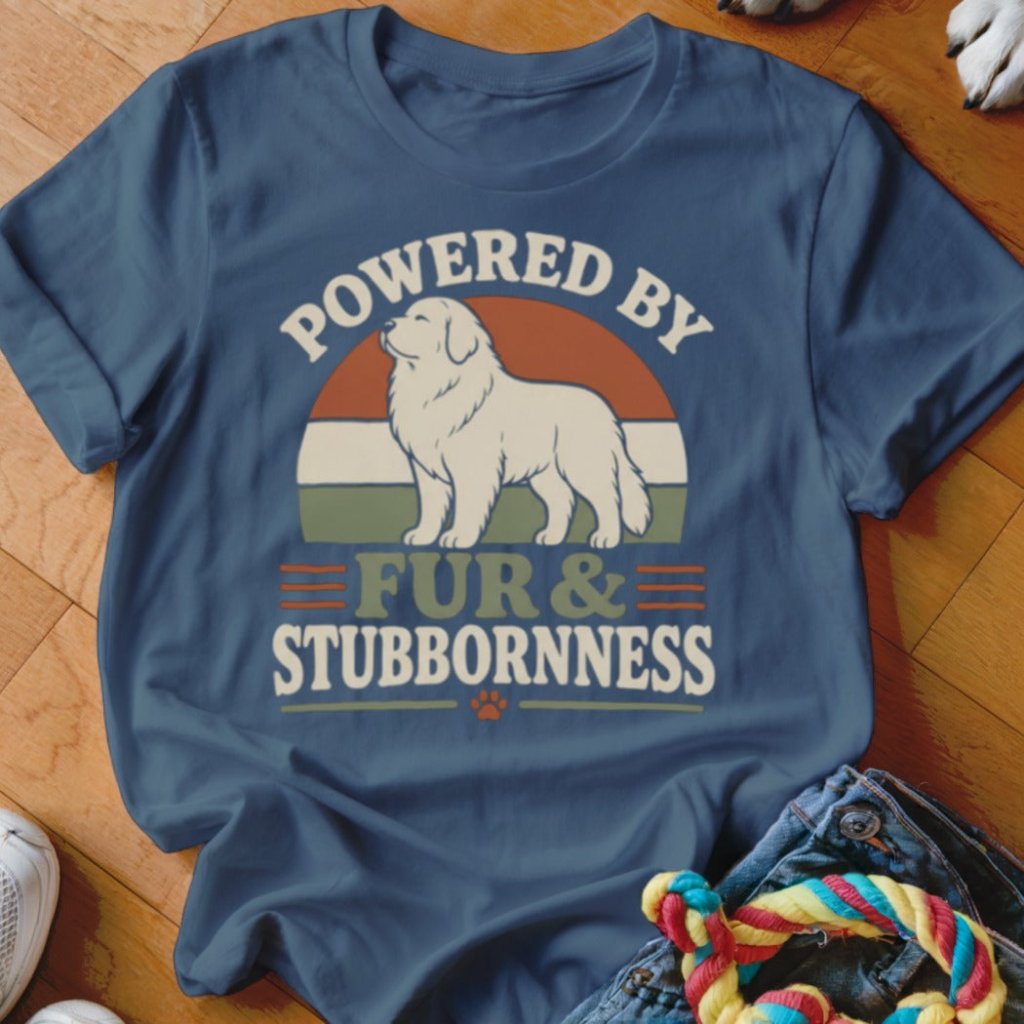Powered by Fur & Stubbornness Shirt - The Pawsitive Initiative