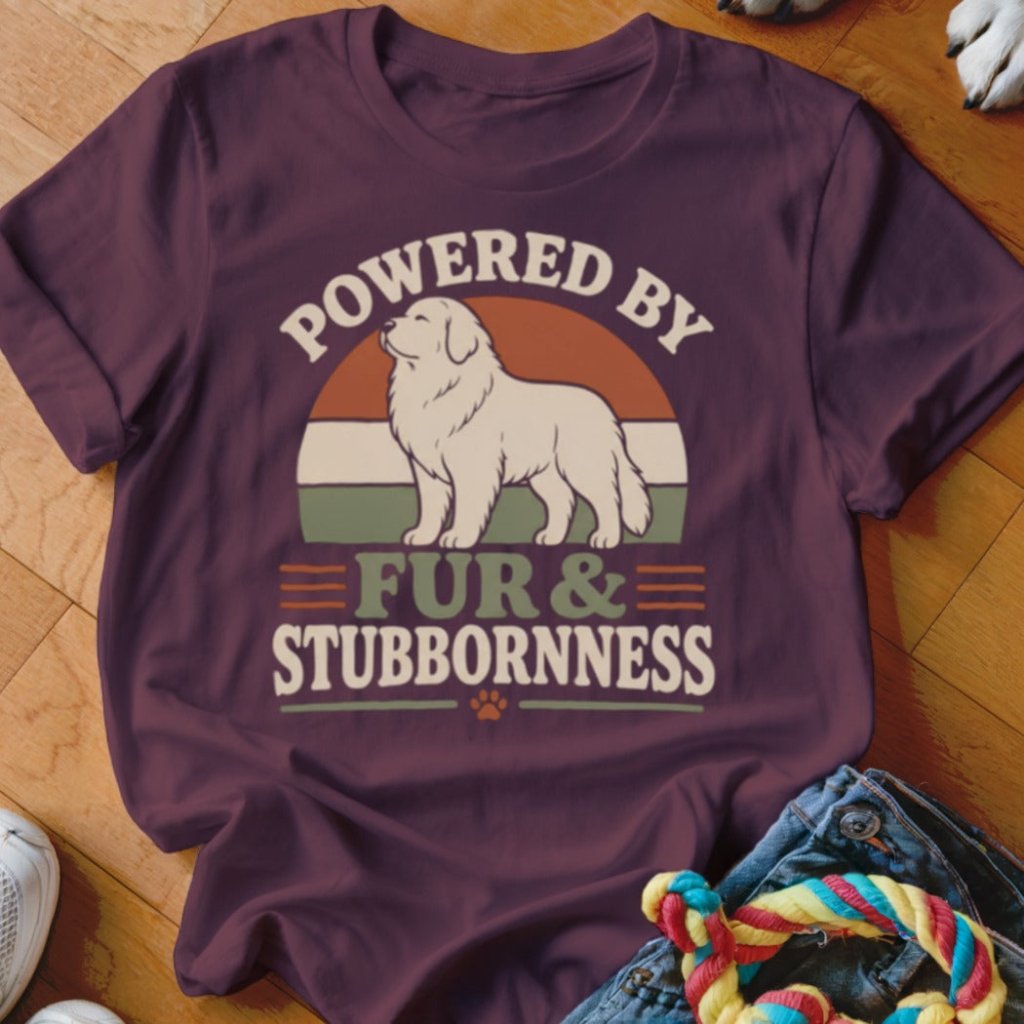 Powered by Fur & Stubbornness Shirt - The Pawsitive Initiative