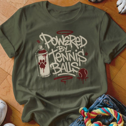 Powered By Tennis Balls Shirt - The Pawsitive Initiative