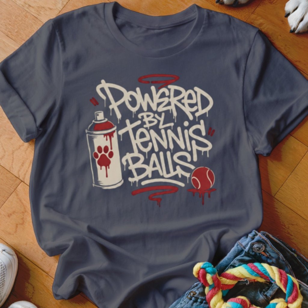 Powered By Tennis Balls Shirt - The Pawsitive Initiative