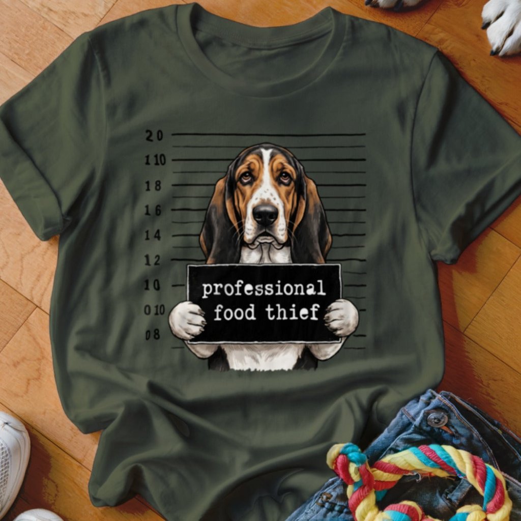 Professional Food Thief Basset Hound Shirt - The Pawsitive Initiative