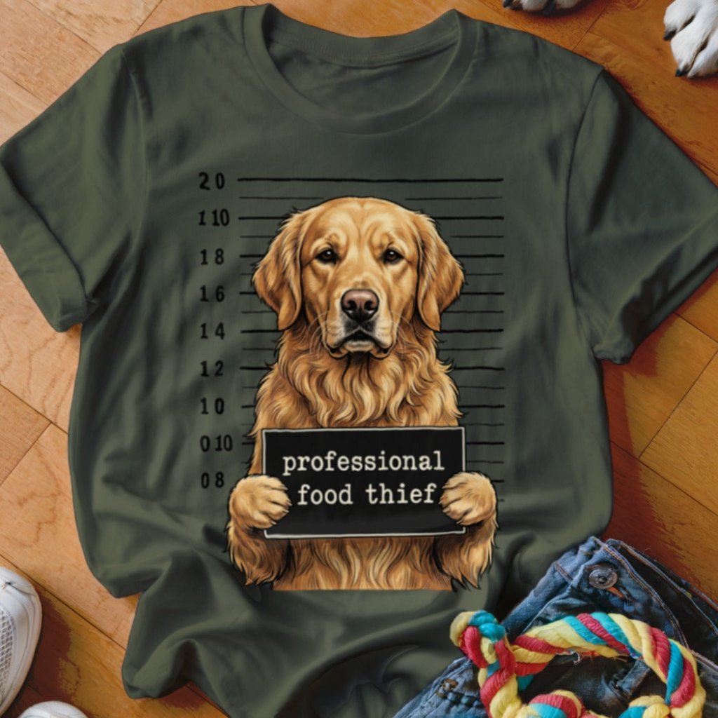 Professional Food Thief Golden Shirt - The Pawsitive Initiative