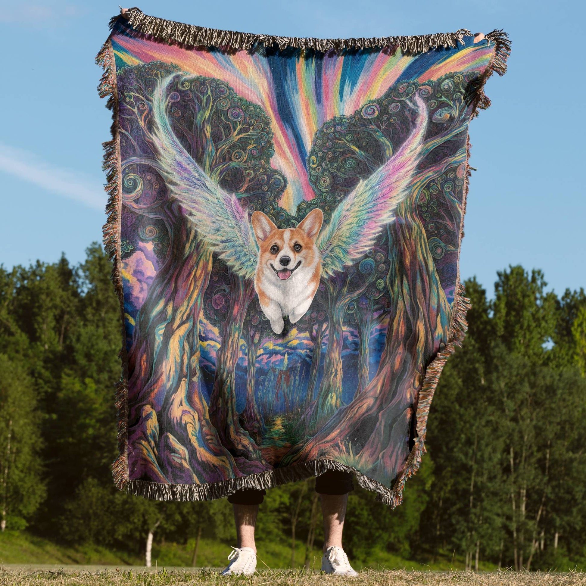 Psychedelic Corgi Angel Blanket - The Pawsitive Initiative