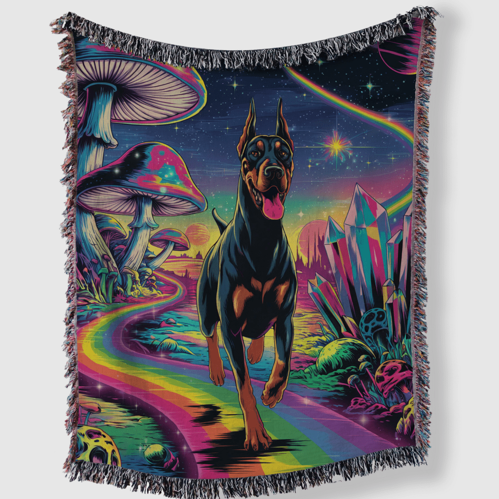 Psychedelic Doberman Blanket - The Pawsitive Initiative