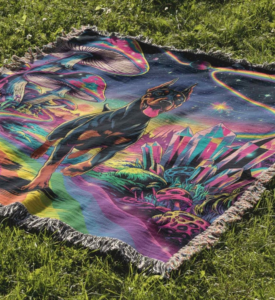 Psychedelic Doberman Blanket - The Pawsitive Initiative
