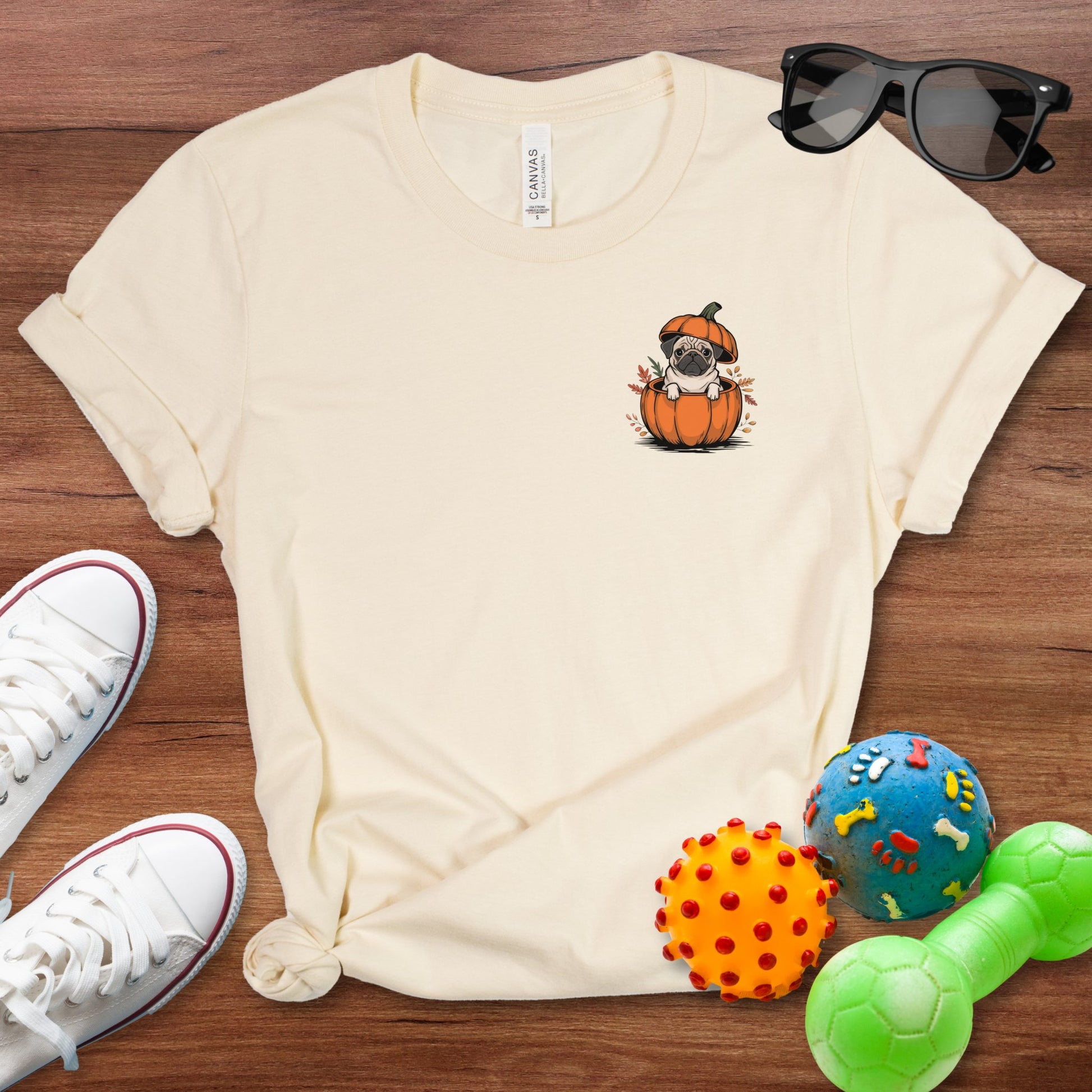 Pug in a Pumpkin Shirt - The Pawsitive Initiative