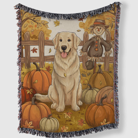 Pumpkin Patch Golden Retriever Blanket - The Pawsitive Initiative