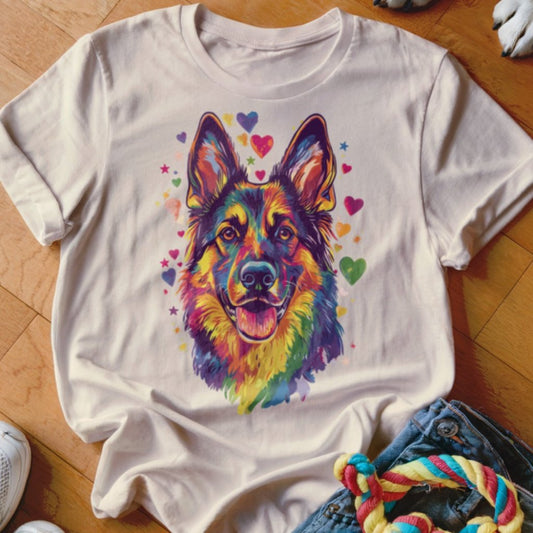 Rainbow Shepherd Hearts Shirt - The Pawsitive Initiative