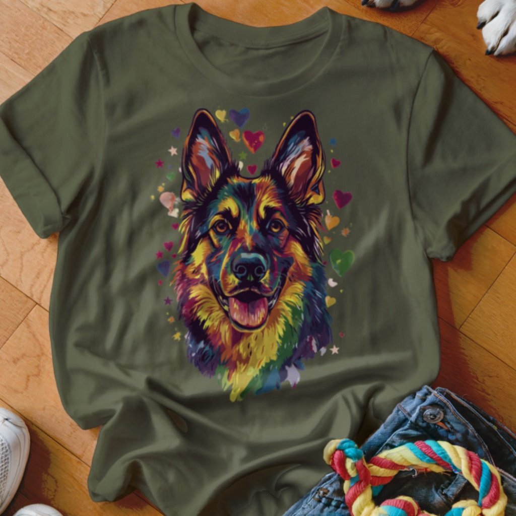 Rainbow Shepherd Hearts Shirt - The Pawsitive Initiative