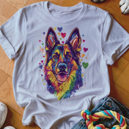 Rainbow Shepherd Hearts Shirt - The Pawsitive Initiative