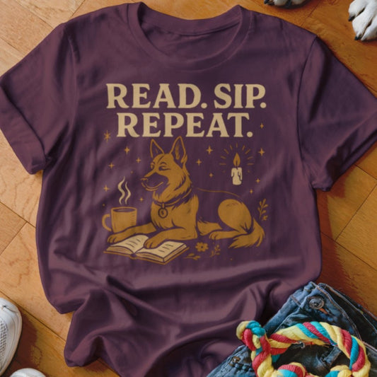 Read Sip Repeat Shirt - The Pawsitive Initiative