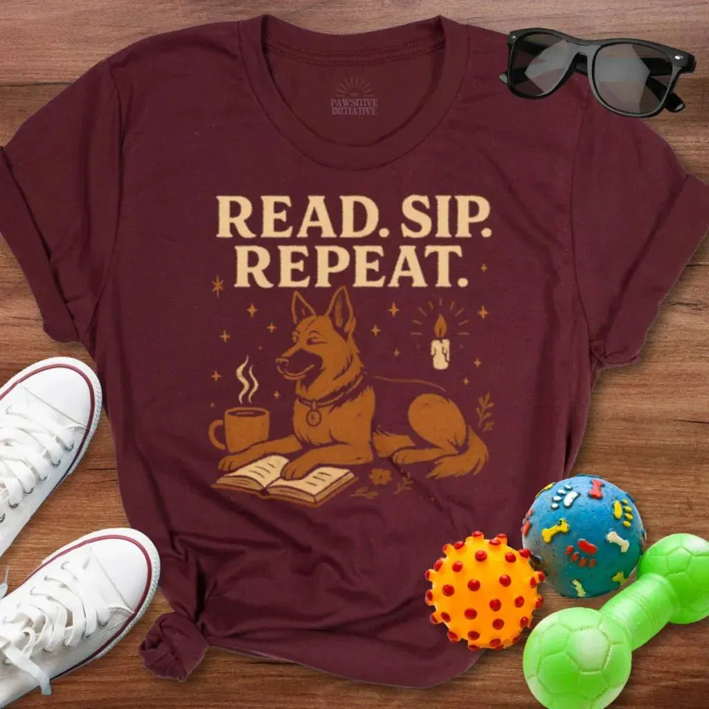 Read Sip Repeat Shirt - The Pawsitive Initiative