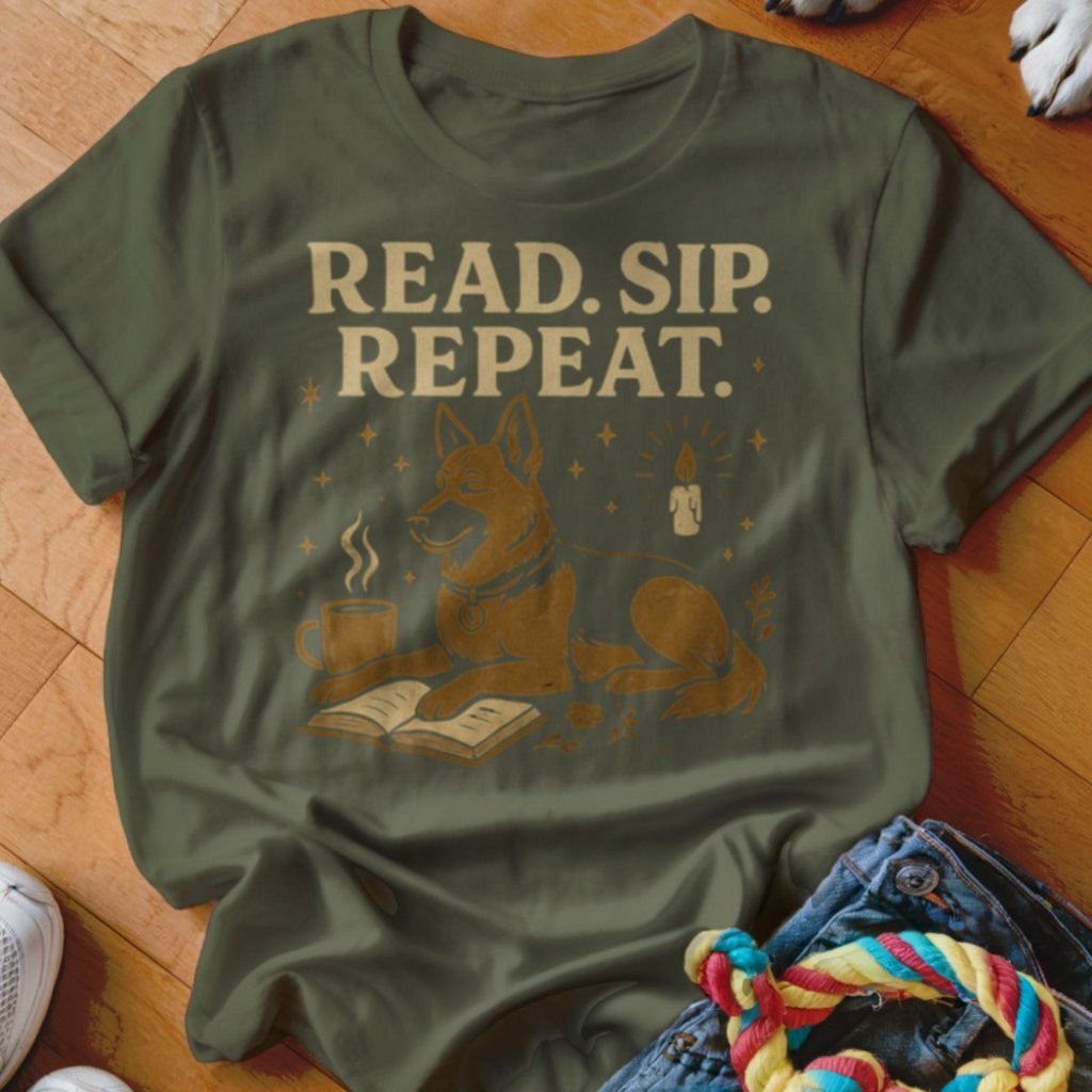 Read Sip Repeat Shirt - The Pawsitive Initiative