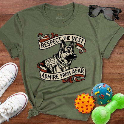 Respect the Vest GSD Shirt - The Pawsitive Initiative