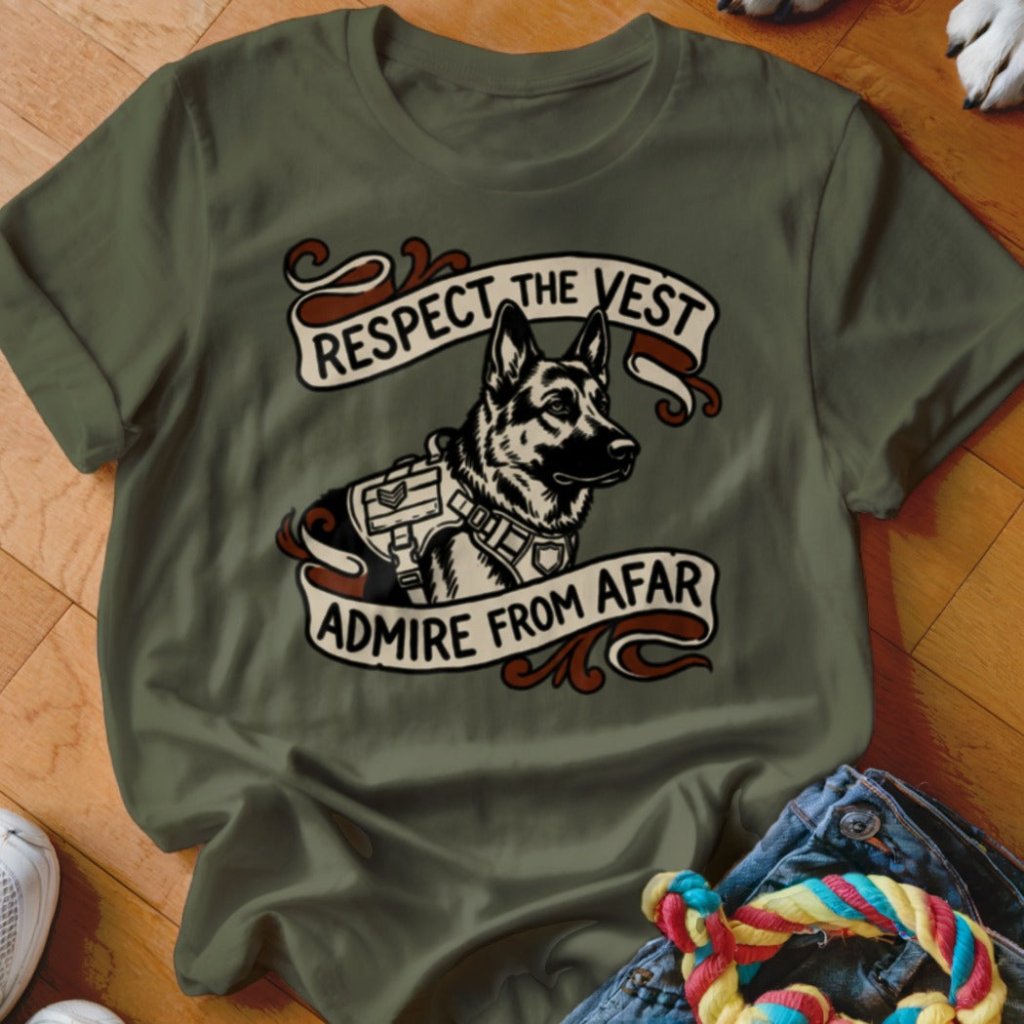 Respect the Vest GSD Shirt - The Pawsitive Initiative