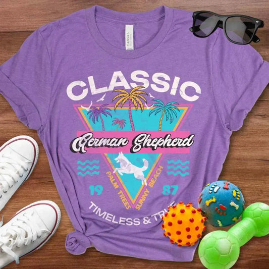 Retro Tropical GSD Shirt - The Pawsitive Initiative