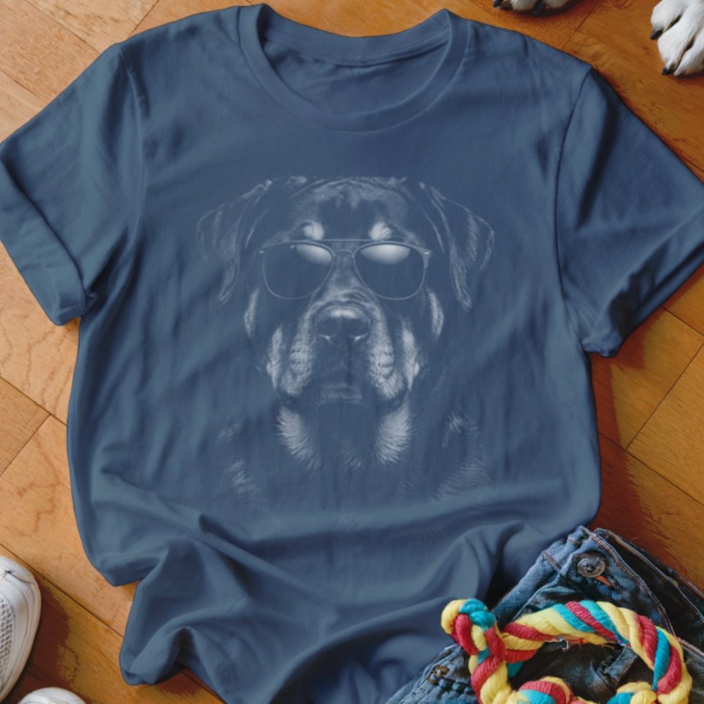 Rottweiler in Aviators Shirt - The Pawsitive Initiative