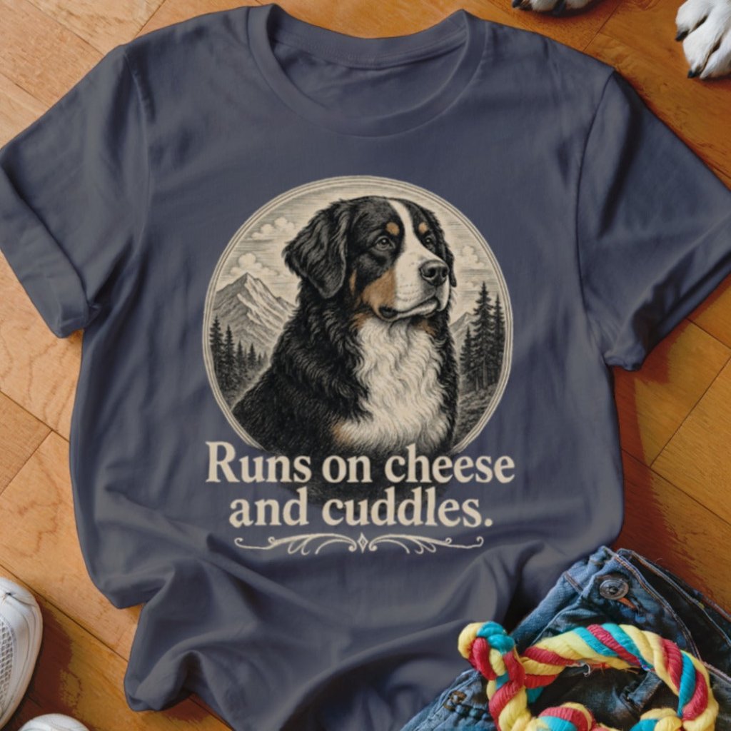 Runs on Cheese and Cuddles Shirt - The Pawsitive Initiative