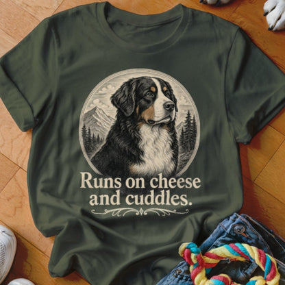 Runs on Cheese and Cuddles Shirt - The Pawsitive Initiative