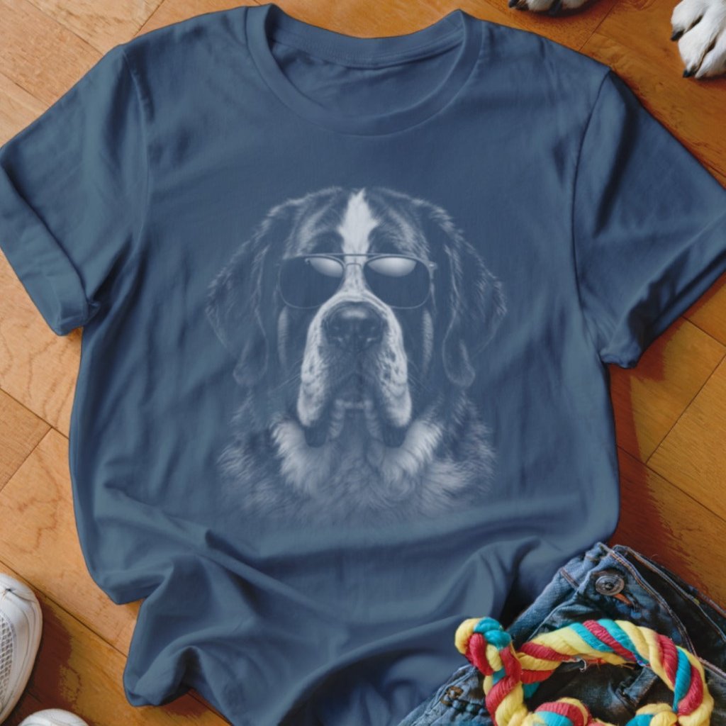 Saint Bernard in Aviators Shirt - The Pawsitive Initiative