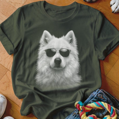 Samoyed in Aviators Shirt - The Pawsitive Initiative