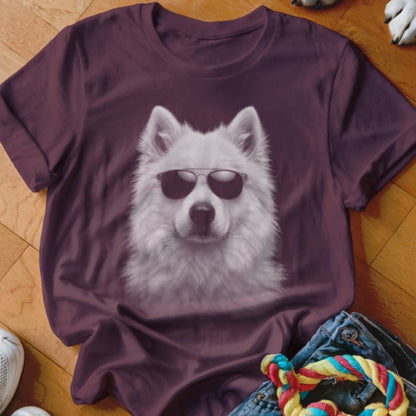 Samoyed in Aviators Shirt - The Pawsitive Initiative
