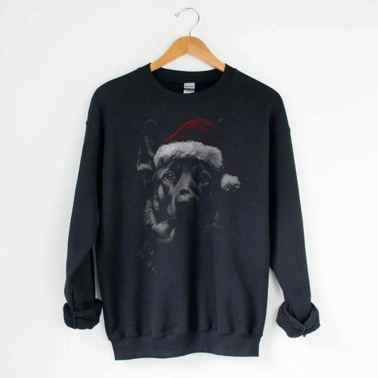Santa Shepherd Silhouette Sweatshirt - The Pawsitive Initiative