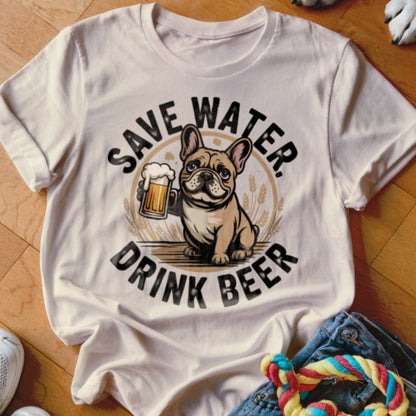 Save Water Frenchie Shirt - The Pawsitive Initiative